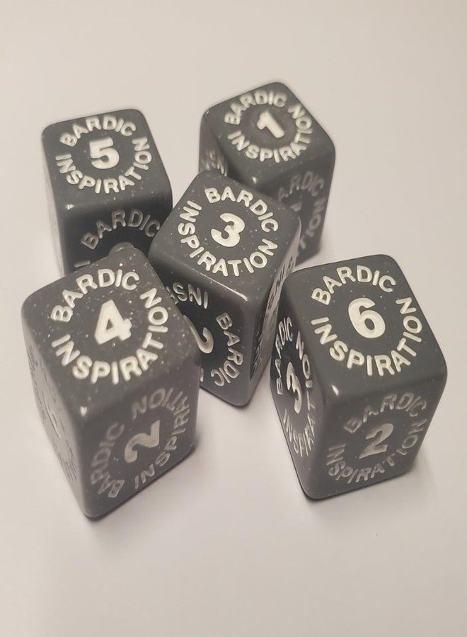 مجموعة نرد مستوحاة من الشعراء، متوافقة مع لعبة Dungeons and Dragons (عبوة من 5 قطع) - Image 1